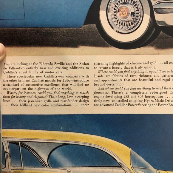 Vintage 1950s Instant Jello Pudding Ad on Side 1 & Cadillac Ad on side 2; Girl - Picture 10 of 10